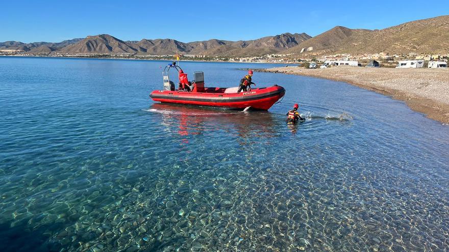 Encuentran un cetáceo de gran tamaño muerto en la costa de La Azohía