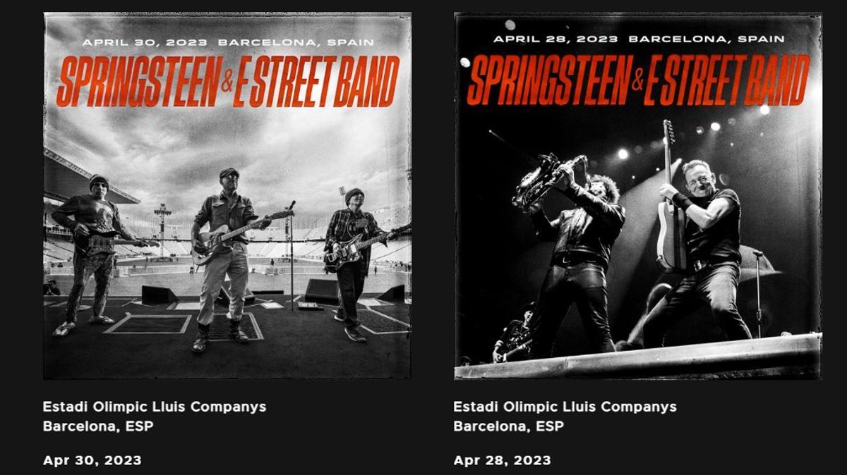 Carátulas de los dos discos de los dos conciertos que Bruce Springsteen realizó en el Estadi Olímpic de Barcelona el 28 y el 30 de abril.