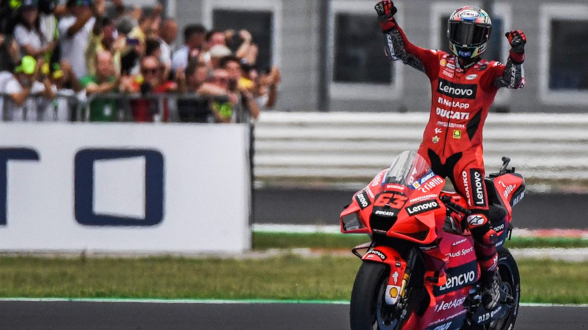 Bagnaia, eufórico con su victoria en Misano