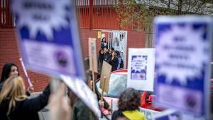 Ambiente de huelga el pasado 11 de febrero en un instituto de LHospitalet.