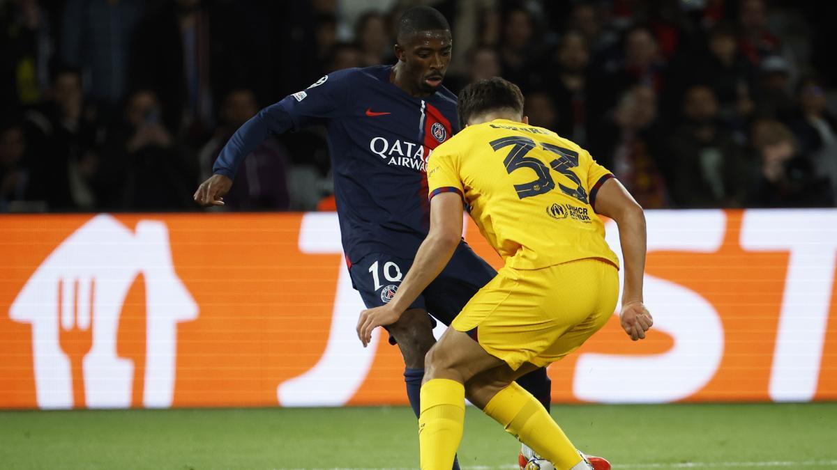 Dembélé ante Cubarsí en el PSG - Barça