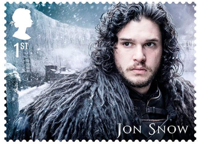 Sello de 'Juego de Tronos' de Jon Nieve del servicio postal británico