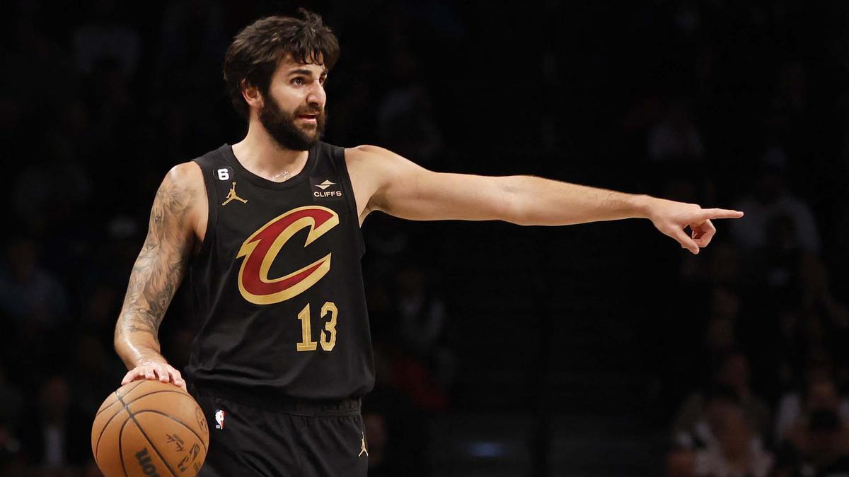 Ricky Rubio, durante durante partido de los Cavaliers, su último equipo en la NBA.