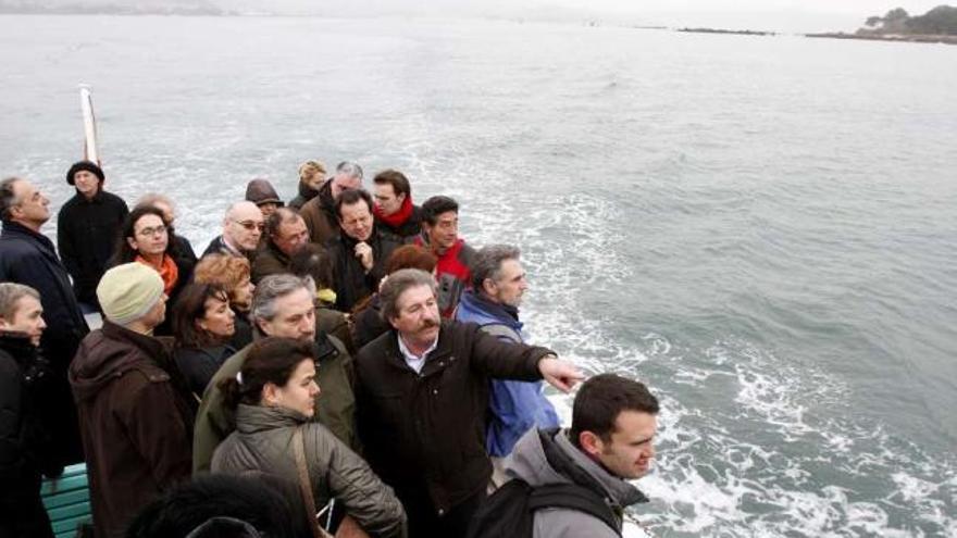 Los eurodiputados de la Comisión de Peticiones, durante su visita a Galicia en febrero. / josé lores