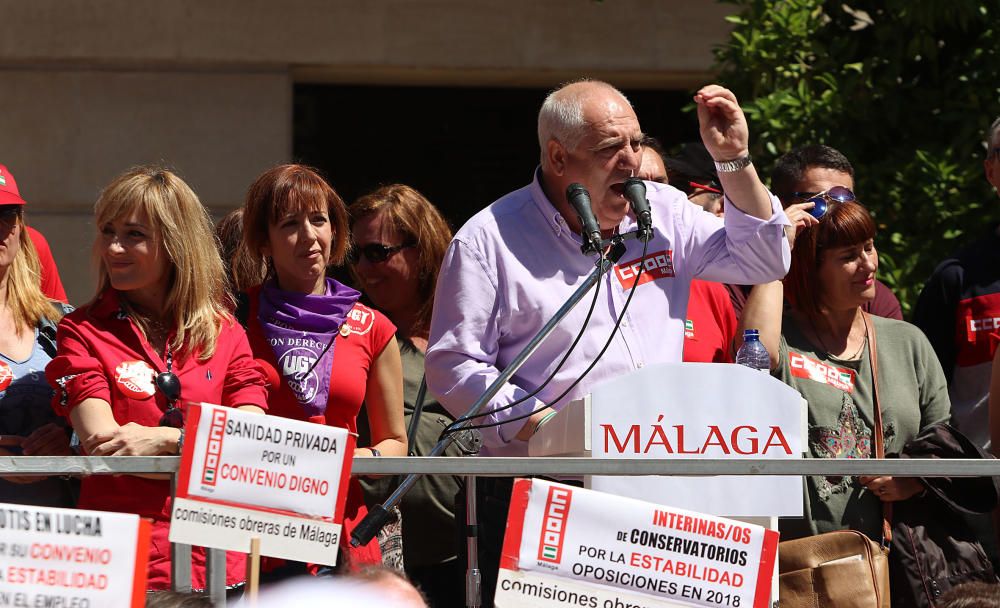 Miles de personas secundan en Málaga la marcha central del Primero de Mayo en Andalucía