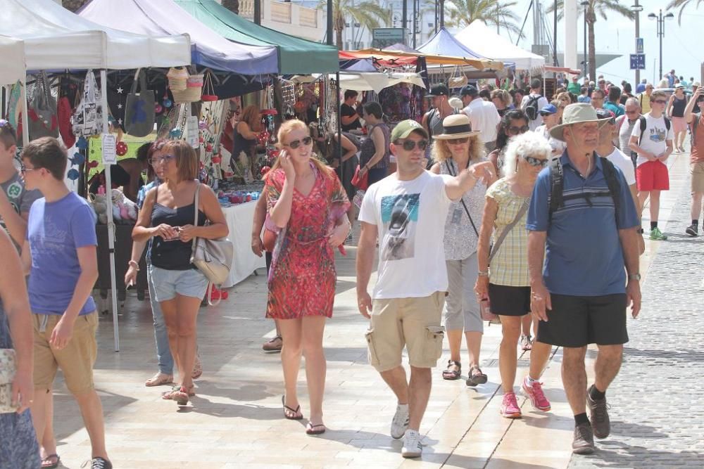 Turistas en Cartagena en el Puente de agosto