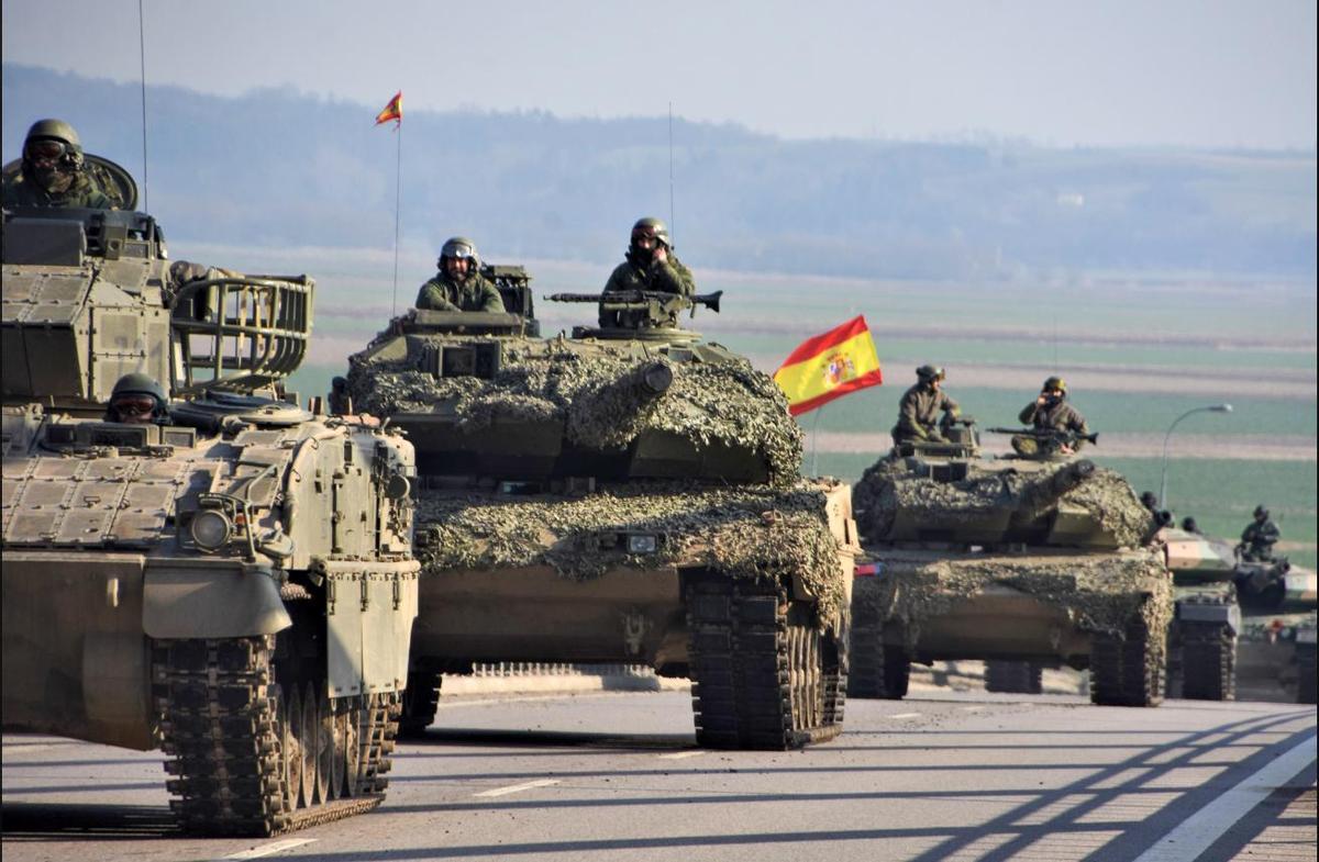 Carros de la Brigada Guzmán el Bueno, camino de Polonia para partcipar en las maniobras Steadfast Defender 24
