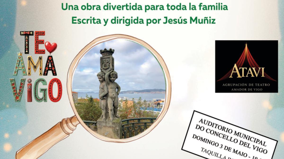 Detalle del cartel de la obra «Los querubines de la ría de Vigo»