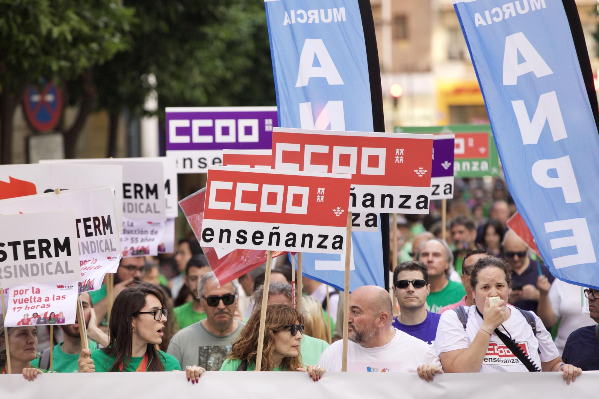 Manifestación en defensa de la educación pública en Murcia