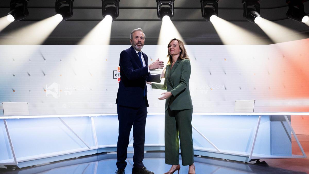 VÍDEO | Cara a cara entre Jorge Azcón y Pilar Alegría