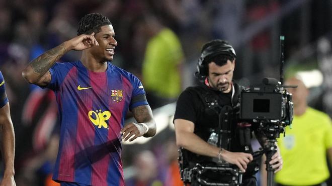  Marcus Rashford celebra su golazo contra el Real Madrid