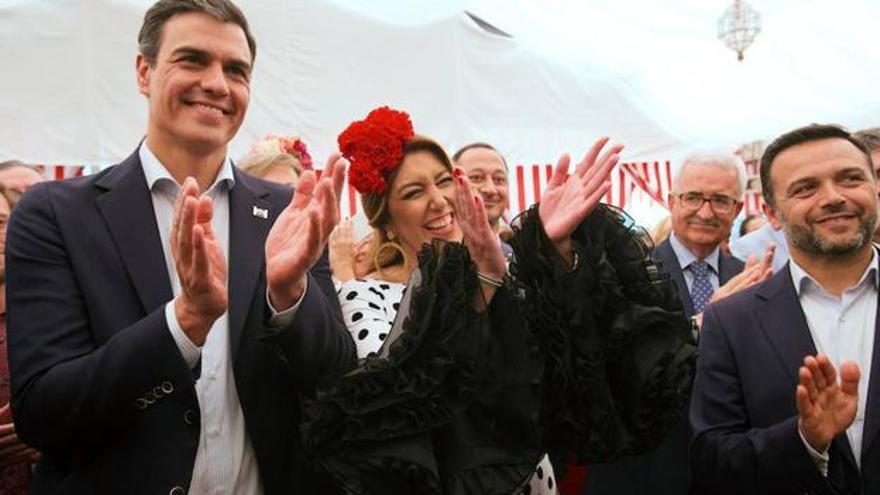 Susana Díaz y Pedro Sánchez, en la Feria