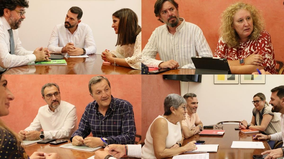 El secretario general del PSOE de Extremadura, Álvaro Sánchez Cotrina, en sus reuniones de este jueves con sindicatos y patronal.