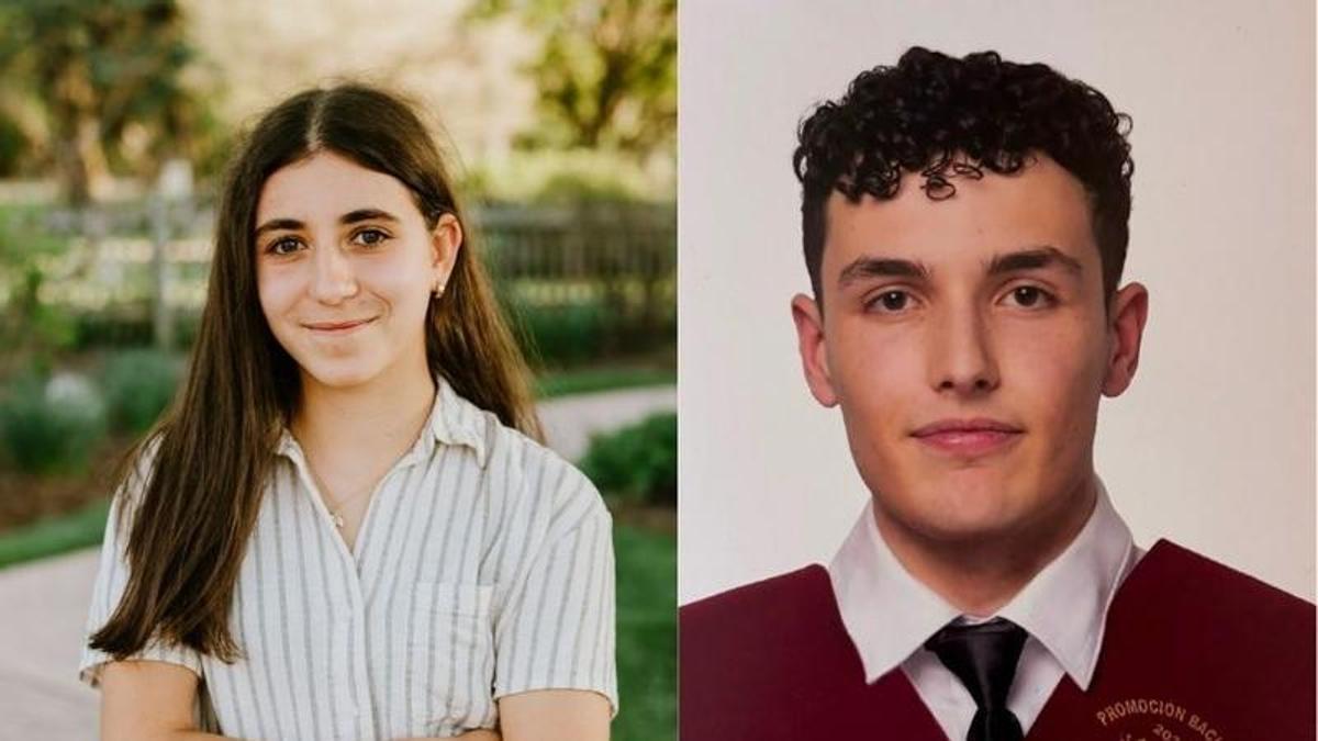 Amanda Fernández y Juan Mosquera, dos de los estudiantes de Galicia con mejor nota en la PAU 2026.