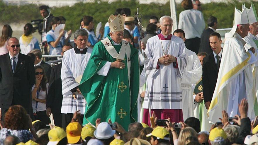 Benedicto XVI durante la visita a València celebrada en 2006.