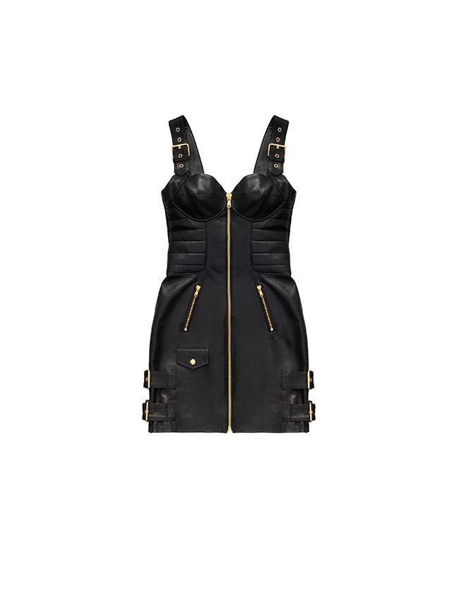 Todas las imágenes de la colección de Moschino x H&M: minivestido de cuero