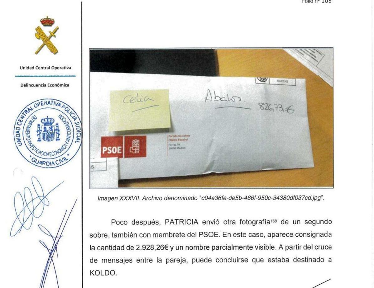 La UCO revela que el PSOE va donar a Ábalos i Koldo sobres amb efectiu a Ferraz