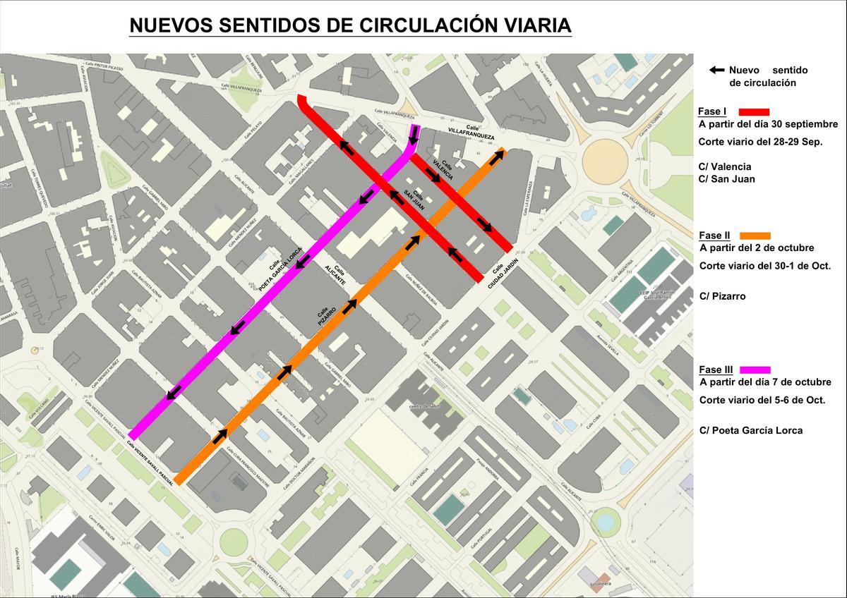 Plano Informativo de los cortes en San Vicente