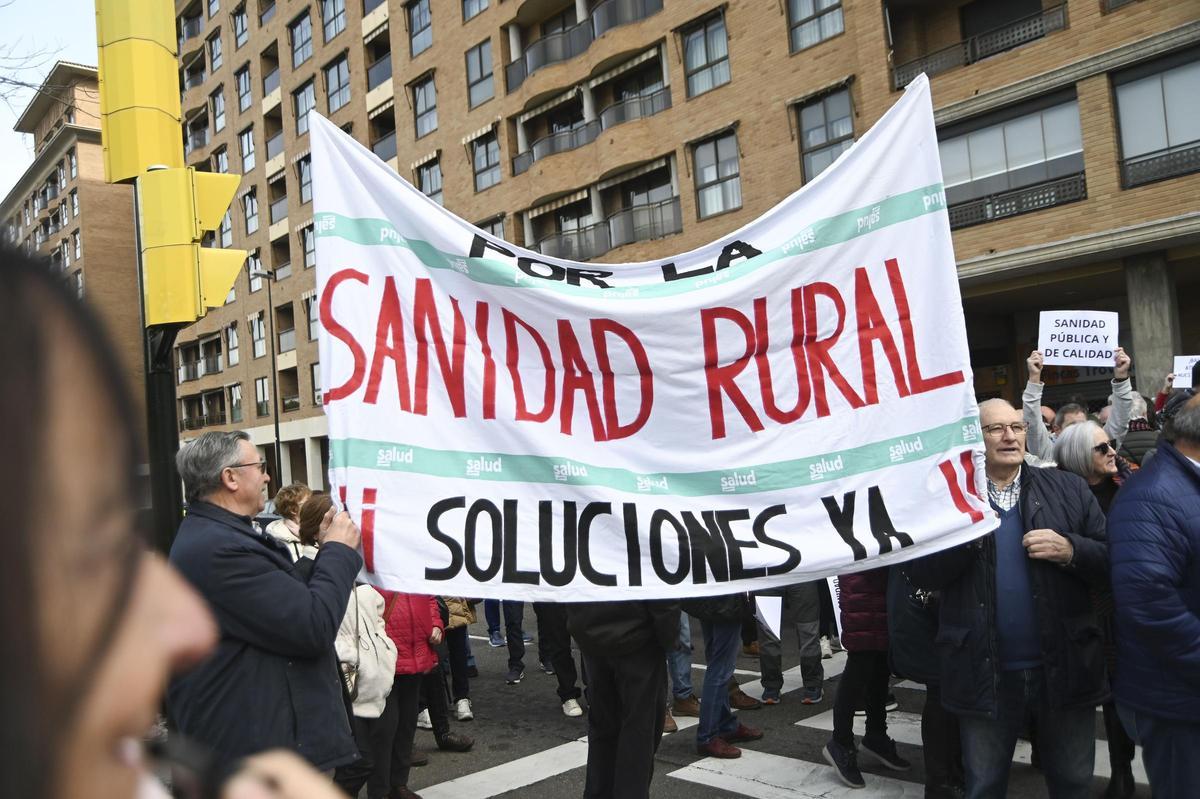Protesta en defensa de la sanidad rural, en una imagen de archivo.