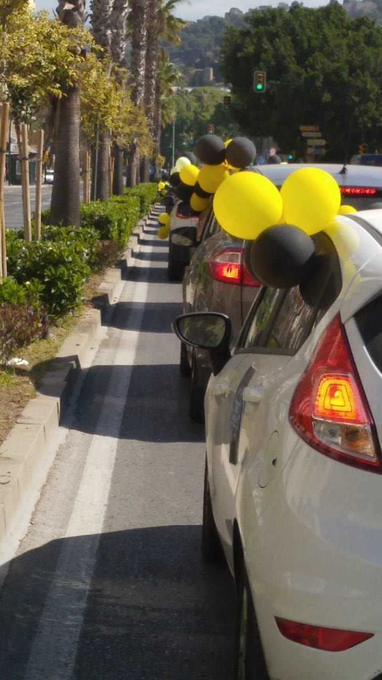 Caravana por Malaga de los trabajadores temporales de la administración