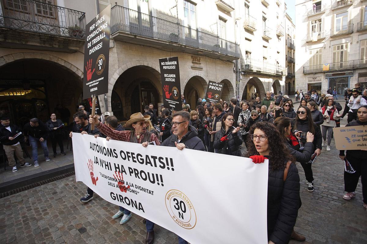 Les imatges de la manifestació dels treballadors autònoms Les imatges de la manifestació dels treballadors autònoms