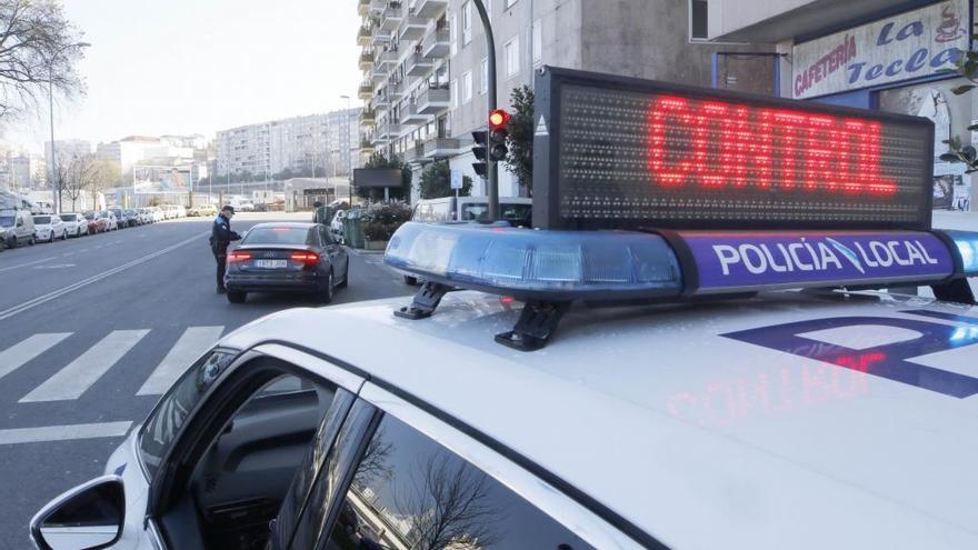 Un control de la Policía Local en Vigo