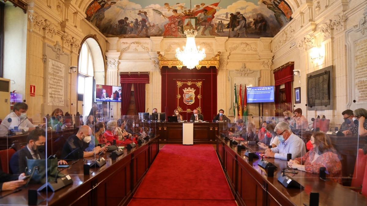 Pleno extraordinario del Ayuntamiento de Málaga.