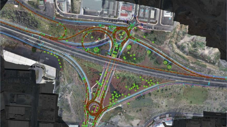 Infografía de la reforma de los accesos al Polígono Industrial Valle de Güímar.