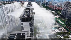 Captura de pantalla del vídeo del sistema de nebulización chino compartido por la Portavoz del Ministerio de Asuntos Exteriores de China, Mao Ning.