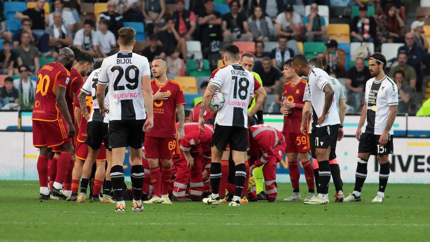 Suspendido el Roma-Udinese al desplomarse el costamerfileño Ndicka con problemas cardiacos