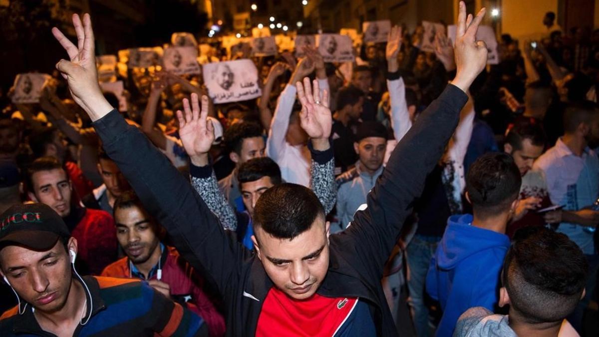 Manifestación de protesta en Alhucemas, el pasado 29 de mayo.