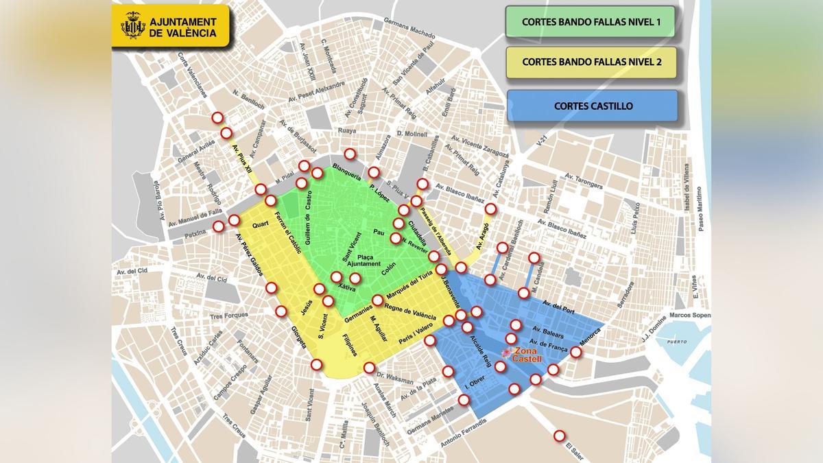 Plano de cómo queda València desde hoy.