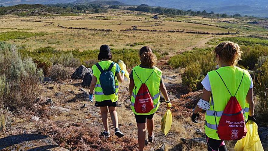 Un grupo de jóvenes, en tareas de limpieza. | A. S.