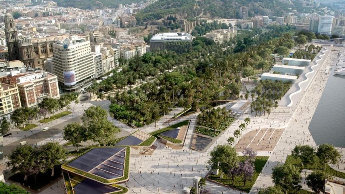 Así quedará la plaza de La Marina y el Paseo del Parque con el proyecto del Plan Litoral.