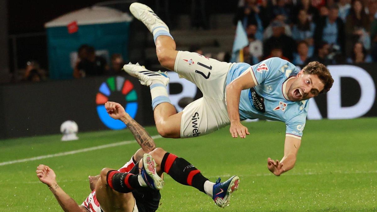 Javi Rueda, ante el Athletic Club.