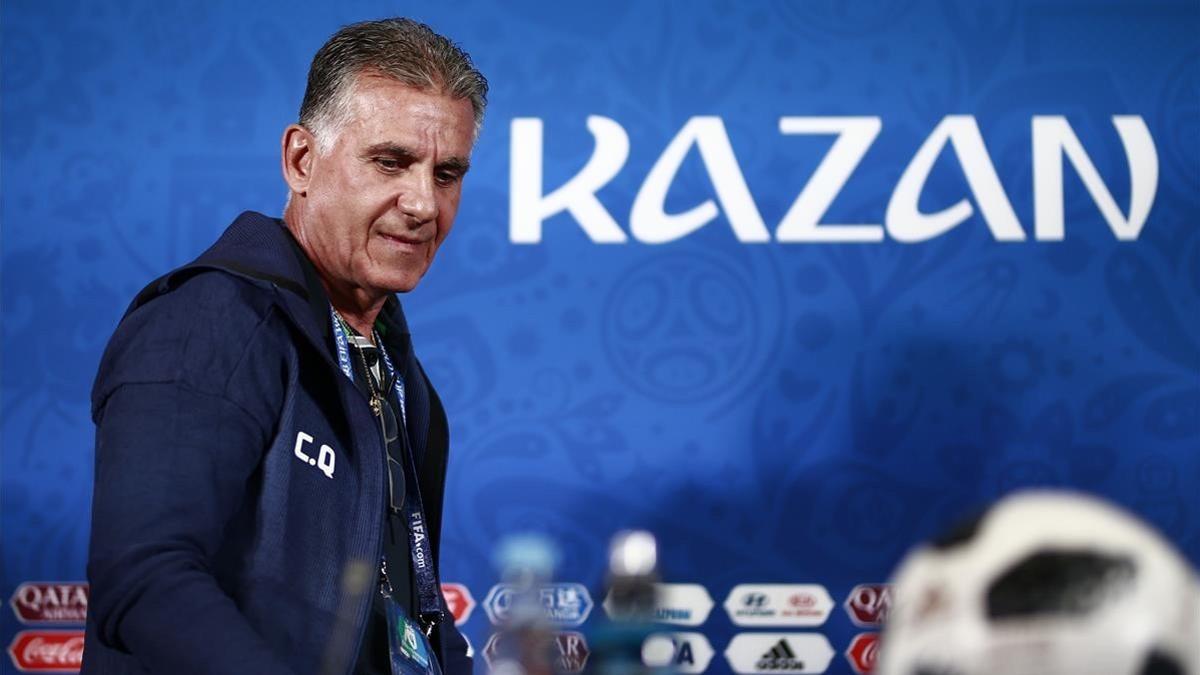 Queiroz, en la conferencia de prensa que ofreció en el Kazán Arena.