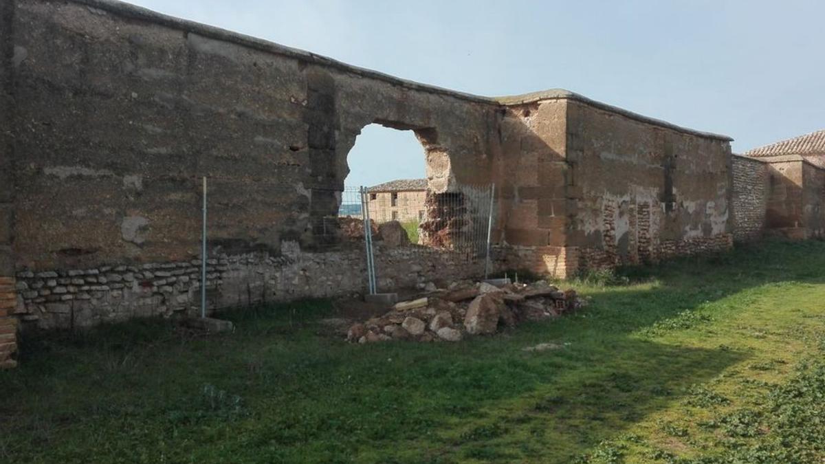 Situación del muro izquierdo de la Cartuja de las Fuentes.  | DIPUTACIÓN DE HUESCA