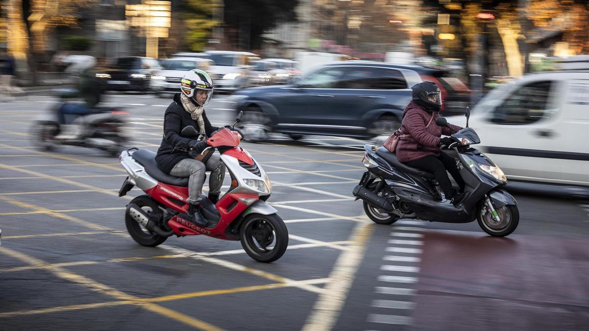 Motoristas en Barcelona.
