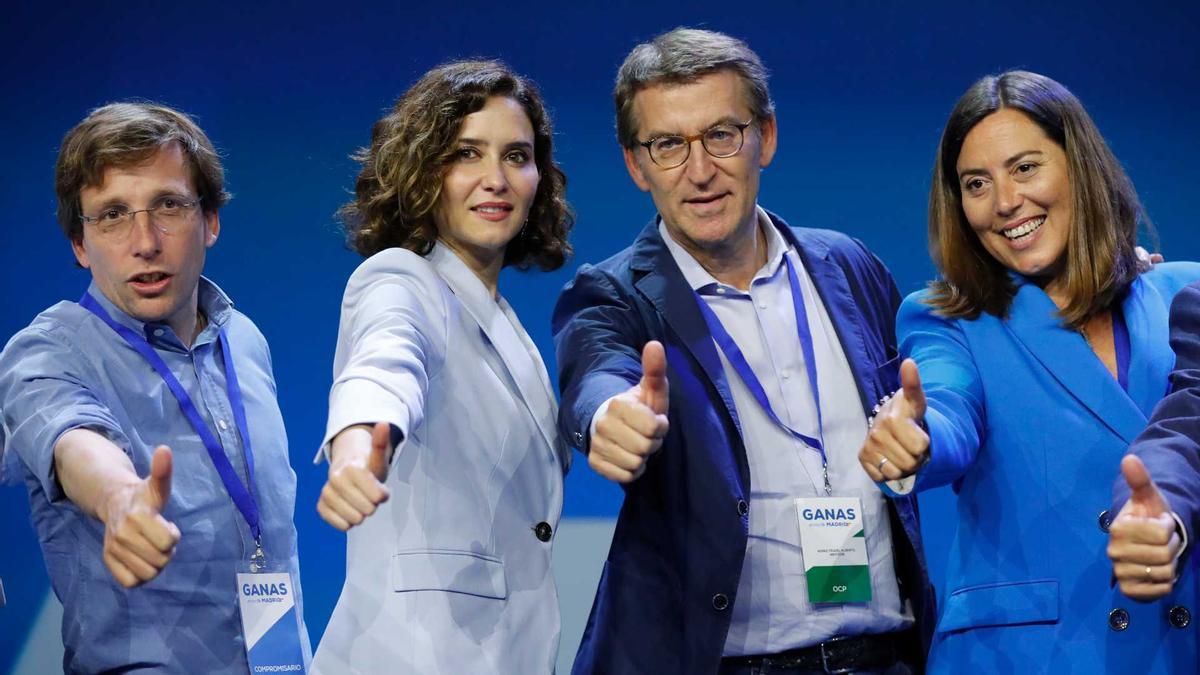 José Luis Martínez Almeida, Isabel Díaz Ayuso, Alberto Núñez Feijóo i Ana Millán