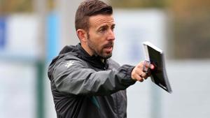 Luis García, en un entrenamiento del Espanyol.