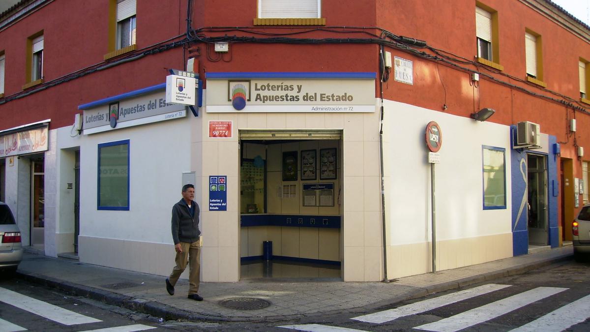 La administración de la calle Antonio Leyva de Zaragoza donde se selló el boleto agraciado.