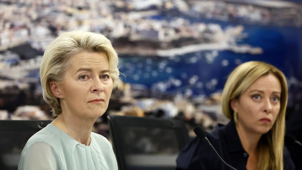 Tensiones en Lampedusa durante la visita de Von der Leyen.