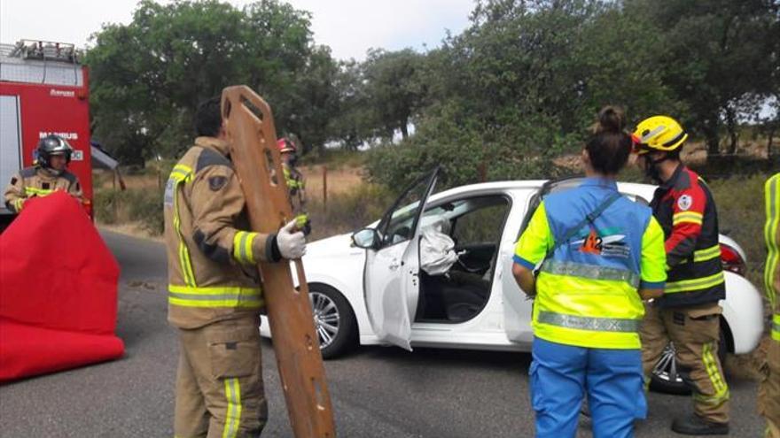 Una mujer, herida al chocar un turismo con un árbol