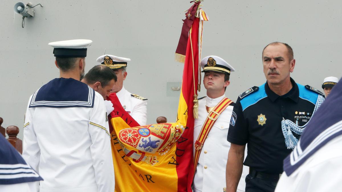 Un momento durante la Jura de Bandera civil celebrada en Vigo en 2019.