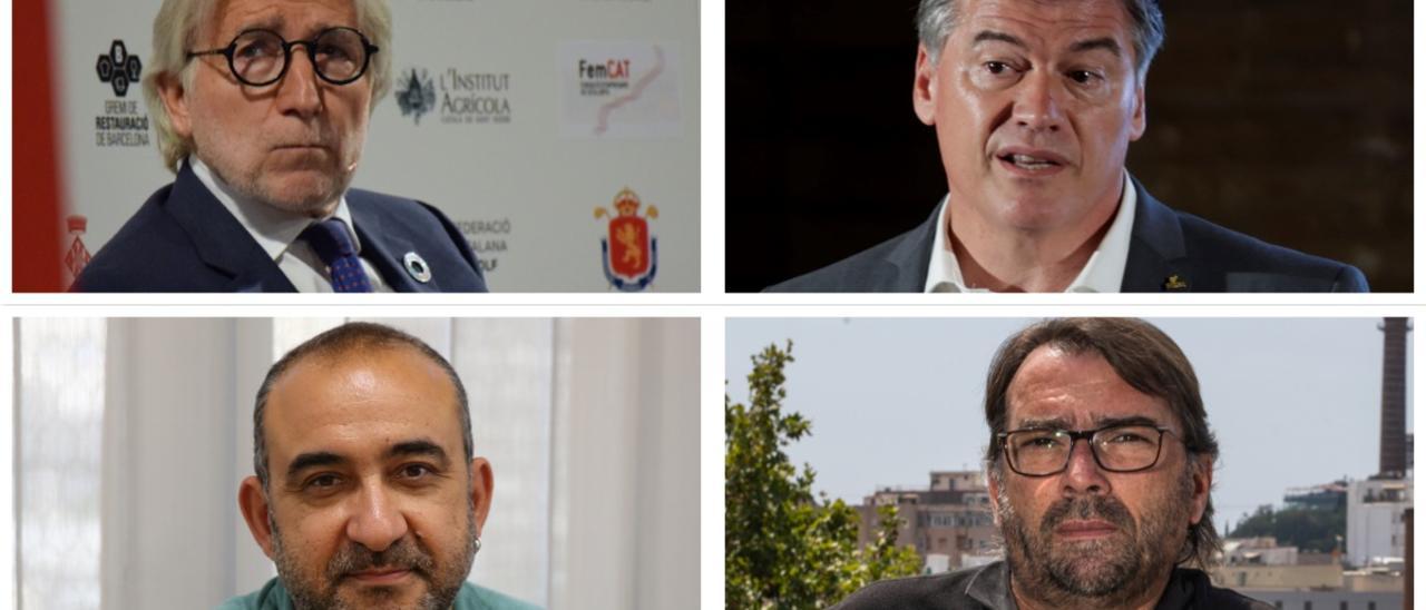 presidente de Foment, Josep Sánchez Lllibre; Pimec, Antoni Cañete; CCOO en Catalunya, Javier Pacheco; y UGT Catalunya, Camil Ros