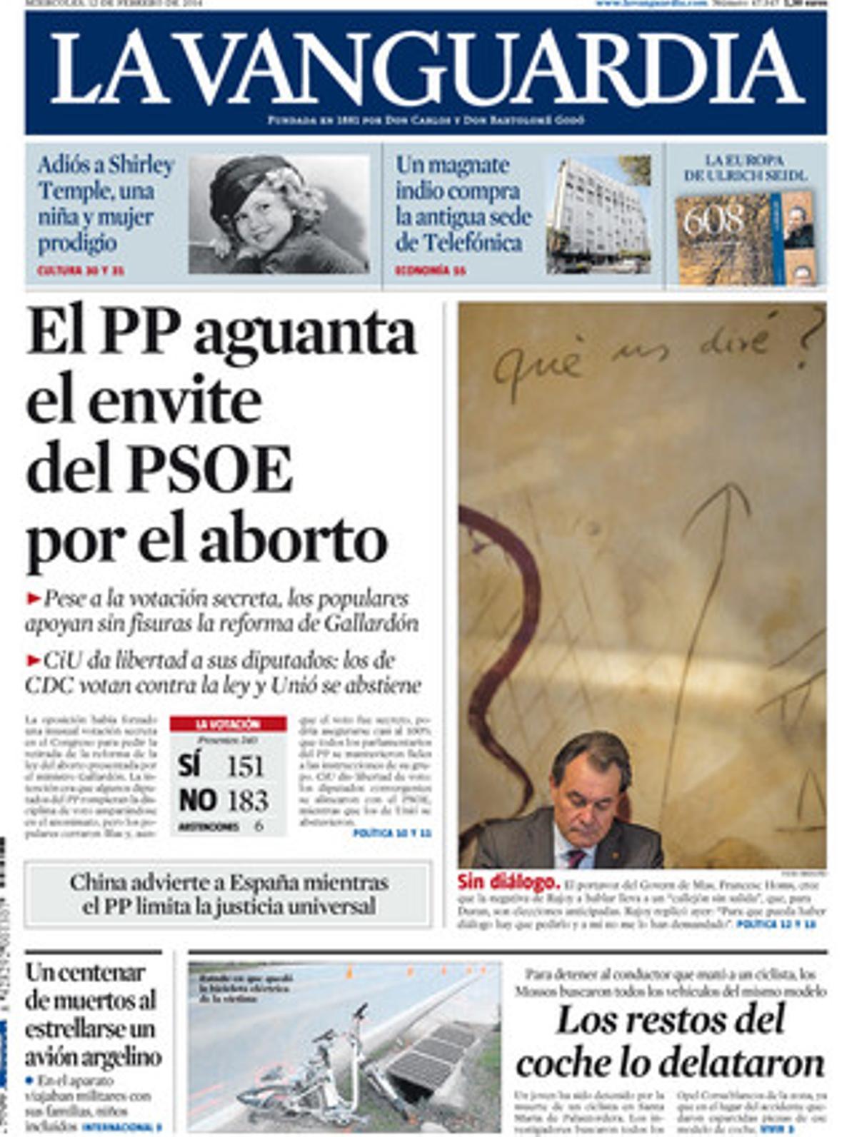 La Vanguardia, 12-02-2014. La Vanguardia, 12-02-2014.