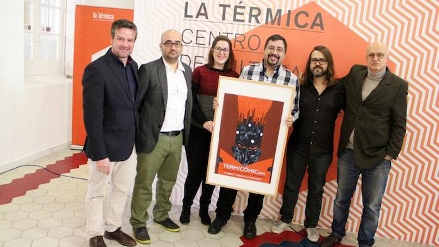 Víctor González, Pablo Ríos, Pedrita Parker, El Torres, Borja Crespo y Salomón Castiel, en la presentación.