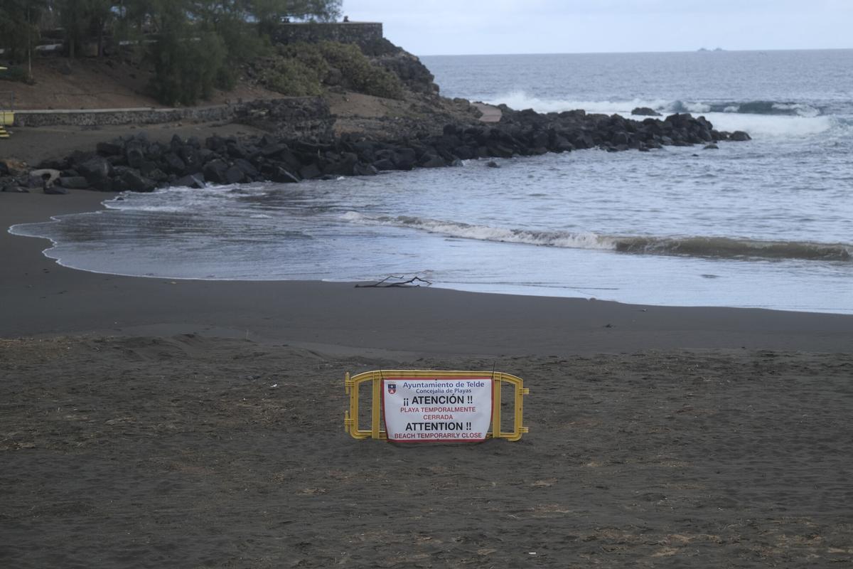 Playa de Hoya del Pozo en Telde tras las lluvias que afectaron a Canarias