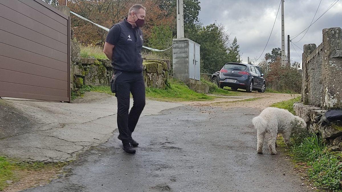 Uno de los perros de la unidad de la Guardia Civil que participó en la búsqueda de restos del cadáver.