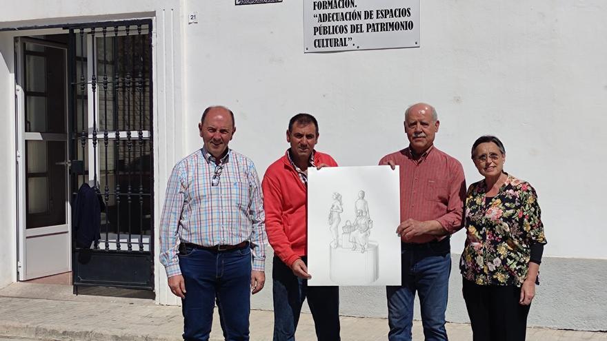 Aguilar presenta el boceto del monolito en homenaje a la mujer